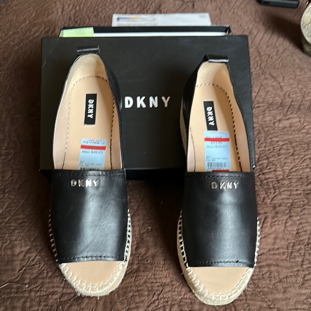 DKNY Black Espadrille Flats